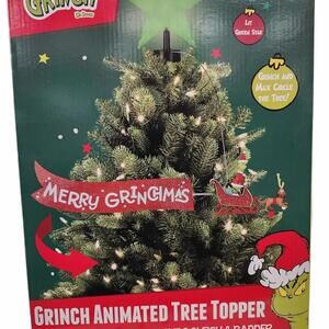 Grinch Sleigh Animated Christmas Tree Topper Mr. Christmas NEW Free Ship
